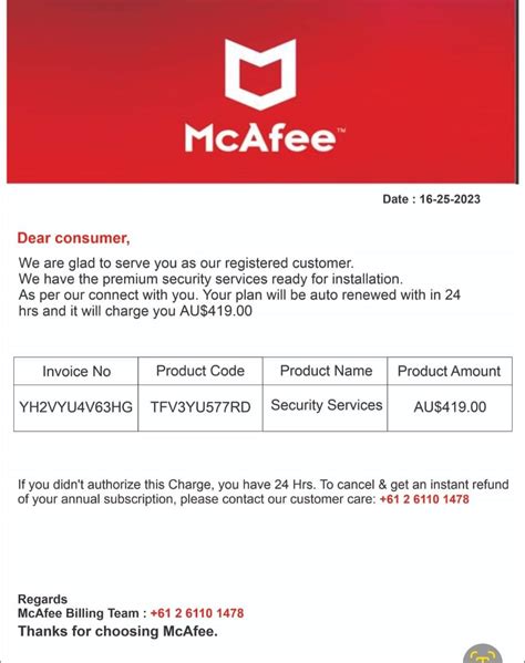 mcafee receipt scam|Exposing the Fake McAfee Subscription Renewals Scamming .